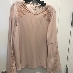 BCBGMAXAZRIA CHRYSTIELS LACIE BARE PINK BLOUSE